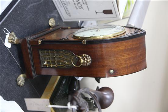 An early 19th century ebony inlaid mahogany quarter chiming bracket clock, Handley & Moore for French, Royal Exchange, No.2995, 19.75in